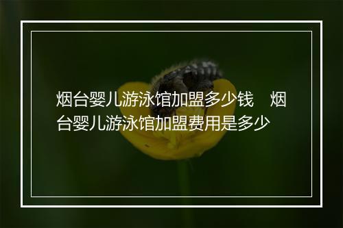 烟台婴儿游泳馆加盟多少钱　烟台婴儿游泳馆加盟费用是多少